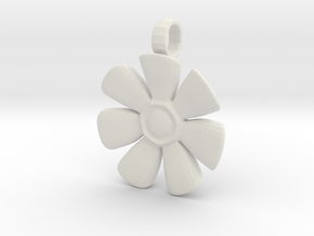 Flower Charm in White Natural Versatile Plastic