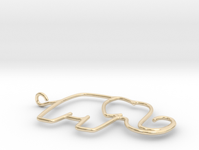 Linking Elephants Necklace in 14K Yellow Gold