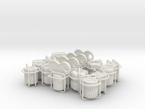 16 pack selection tire valve caps in White Natural Versatile Plastic