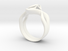 Lotus Ring in White Processed Versatile Plastic