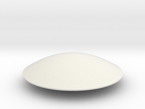 Flying Saucer Miniature 1 in White Natural Versatile Plastic