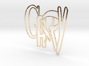 GARY logo (8cm) in 14K Yellow Gold