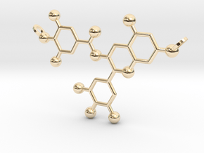 Green Tea Molecule in 14K Yellow Gold