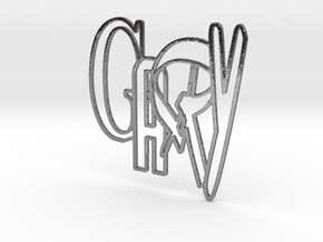 GARY logo (8cm) in Polished Silver