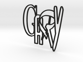 GARY logo (8cm) in Black Natural Versatile Plastic
