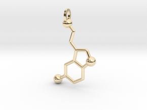 Serotonin Molecule in 14K Yellow Gold