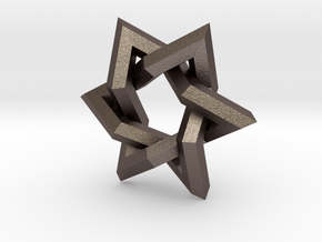 Star of David in Polished Bronzed Silver Steel