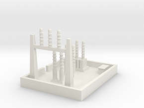 1/700 Small Power Substation in White Natural Versatile Plastic