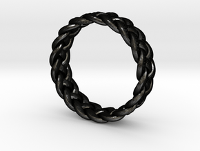 Celtic Knot Ring ~ size 9.5 (0.764 inch diameter) in Matte Black Steel