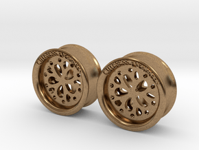 1 Inch Flower Cut Out Plug in Natural Brass