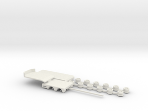 1:160/N-Scale 2+4 Axle Semitrailer in White Natural Versatile Plastic