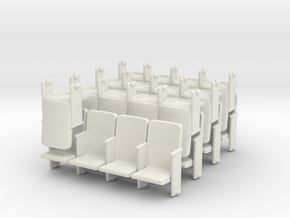O Scale Theater Seats Ver E4x7 and 1 single in White Natural Versatile Plastic