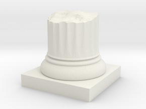 Broken Pillar Stump in White Natural Versatile Plastic