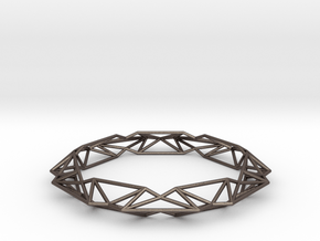 Queen of Diamonds Bracelet S (70mm) in Polished Bronzed Silver Steel