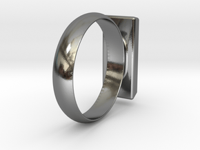 Golden Brick Ring  in Polished Silver