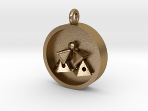 Pyramid Kiss Pendant in Polished Gold Steel