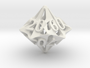 Pinwheel d10 Decader Ornament in White Natural Versatile Plastic