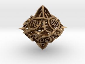 Thorn d10 Decader Ornament in Natural Brass