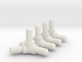 Corner connection 2 for  6mm pipe in White Natural Versatile Plastic