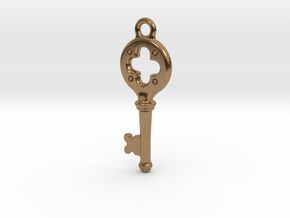 Key Pendant  in Natural Brass