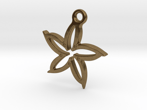Leaf pendant in Natural Bronze