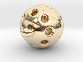Hole Sphere Pendant in 14K Yellow Gold