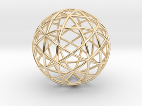 Star Cage: Sacred Geometry 12 Circles 40mm in 14K Yellow Gold