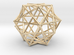 Star Cage 35mm Dodecahedral Sacred Geometry in 14K Yellow Gold