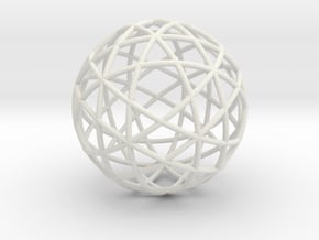 Star Cage: Sacred Geometry 12 Circles 40mm in White Natural Versatile Plastic
