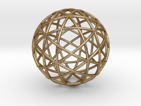 Star Cage: Sacred Geometry 12 Circles 40mm in Polished Gold Steel