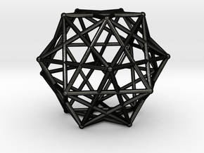 Star Cage 35mm Dodecahedral Sacred Geometry in Matte Black Steel