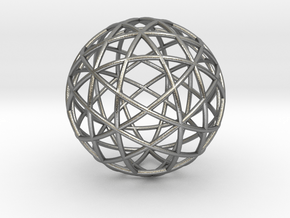 Star Cage: Sacred Geometry 12 Circles 40mm in Natural Silver