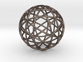 Star Cage: Sacred Geometry 12 Circles 40mm in Polished Bronzed Silver Steel