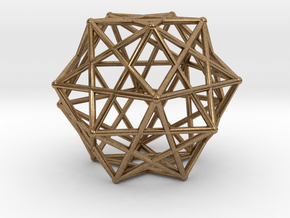 Star Cage 35mm Dodecahedral Sacred Geometry in Natural Brass
