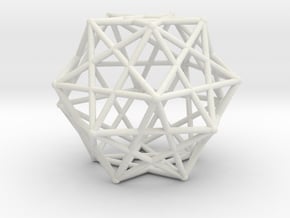 Star Cage 35mm Dodecahedral Sacred Geometry in White Natural Versatile Plastic