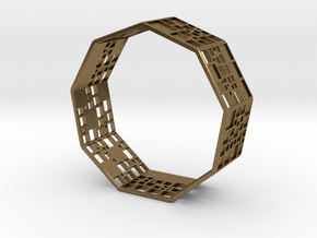 SPSS Bracelet (9 differently dissected squares) in Natural Bronze