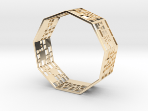 SPSS Bracelet (9 differently dissected squares) in 14K Yellow Gold
