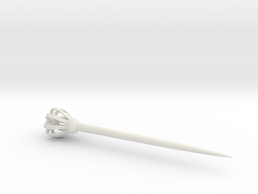 Hairpin with crown in White Natural Versatile Plastic