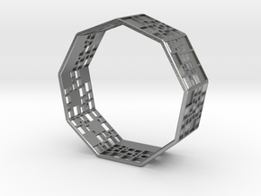 SPSS Bracelet (9 differently dissected squares) in Natural Silver