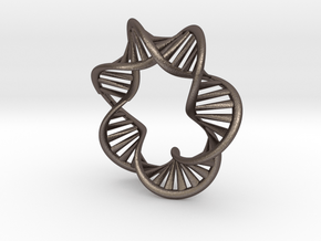DNA Ring in Polished Bronzed Silver Steel