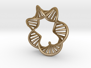 DNA Ring in Polished Gold Steel