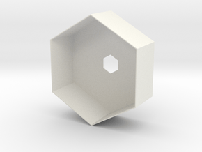 Hex Holder in White Natural Versatile Plastic