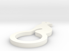 Cat Ring in White Processed Versatile Plastic