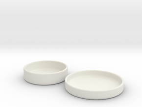 Petri Dish and Lid 60mm in White Natural Versatile Plastic