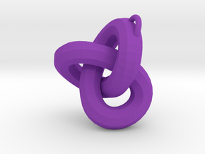 Neverending-knot-3cm pendant / earring / necklace in Purple Processed Versatile Plastic