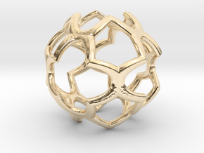 Cage Pendant Metal 30mm in 14K Yellow Gold