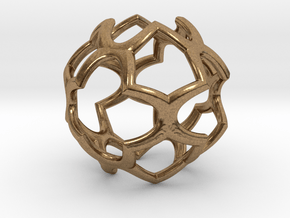 Cage Pendant Metal 30mm in Natural Brass