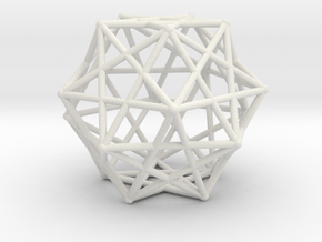 Star Cage Cubes 100mm Sacred Geometry in White Natural Versatile Plastic