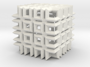 Fractal Cube FS48 in White Natural Versatile Plastic