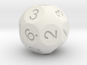 D18 numbered like a D6 in White Natural Versatile Plastic